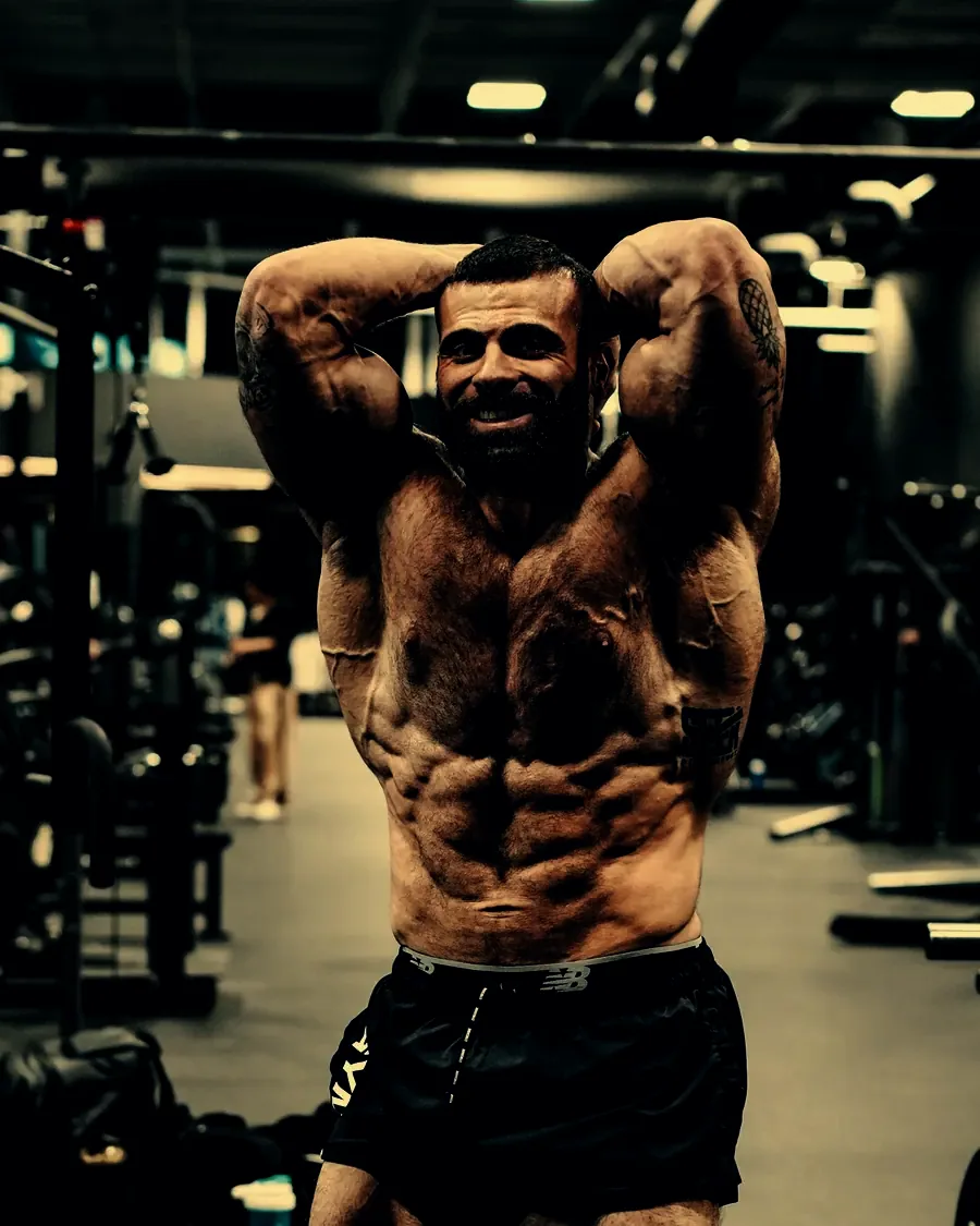 Justin showing conditioning in the gym